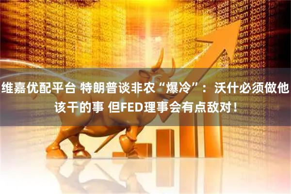 维嘉优配平台 特朗普谈非农“爆冷”:沃什必须做他该干的事 但FED理事会有点敌对!